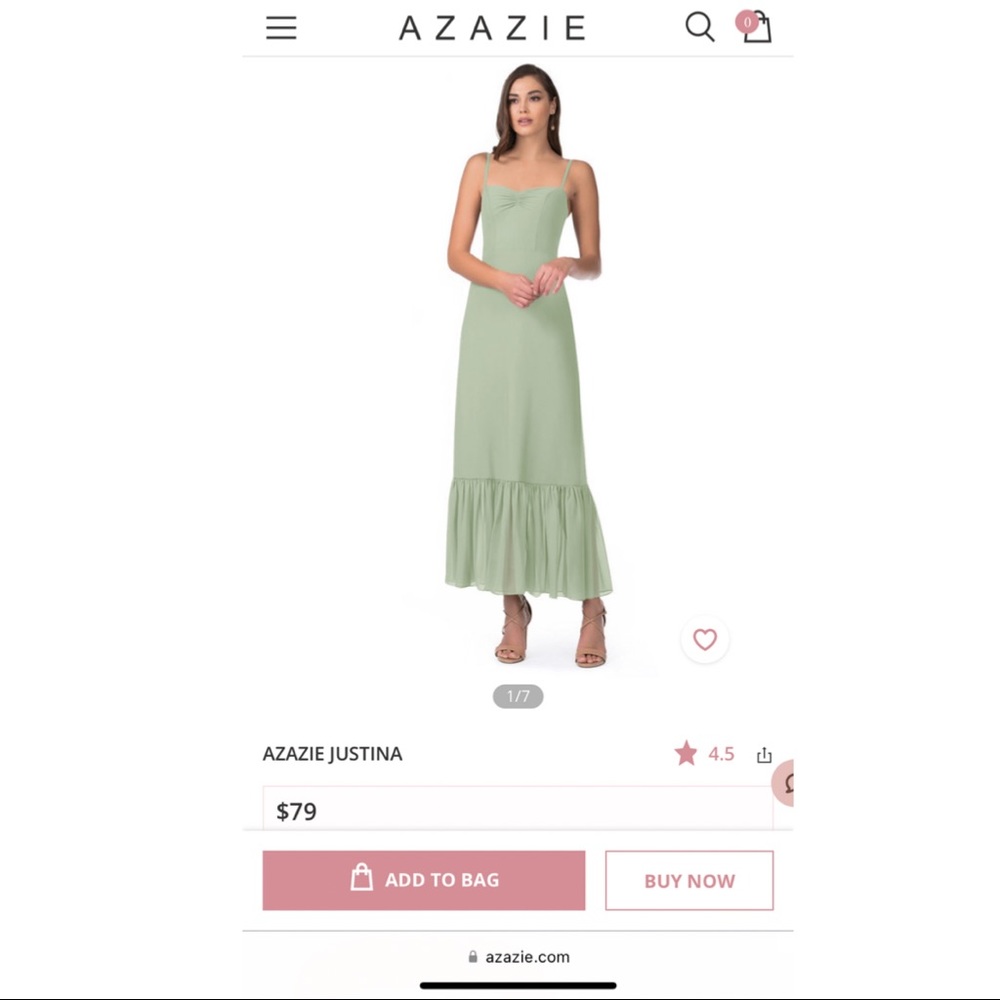 Azazie Justina dusty sage dress